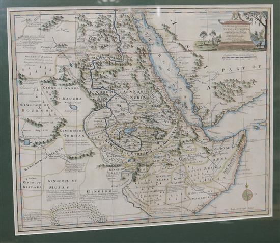 Emmanuel Bowen, coloured engraving, A New and Accurate Map of Nubia and Abissinia, London 1747 36 x 43cm